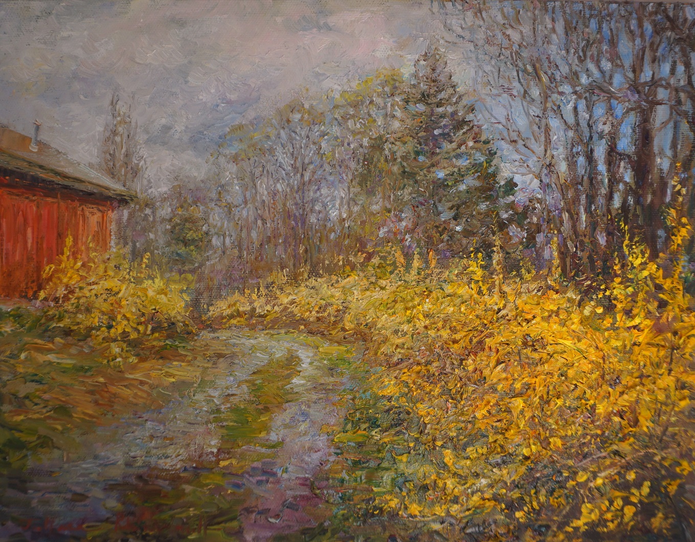 Forsythia Path by Tatiana Rhinevault - Click for Details